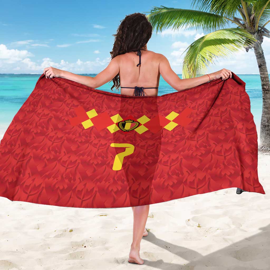 Custom Belgium Football Sarong Fiery Devil Motif