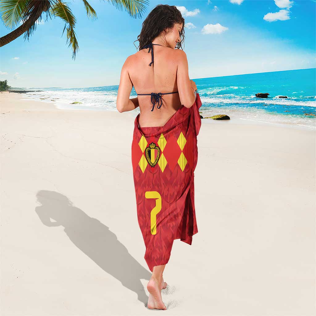 Custom Belgium Football Sarong Fiery Devil Motif