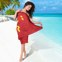Custom Belgium Football Sarong Fiery Devil Motif