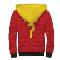 Custom Belgium Football Sherpa Hoodie Fiery Devil Motif