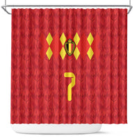 Custom Belgium Football Shower Curtain Fiery Devil Motif