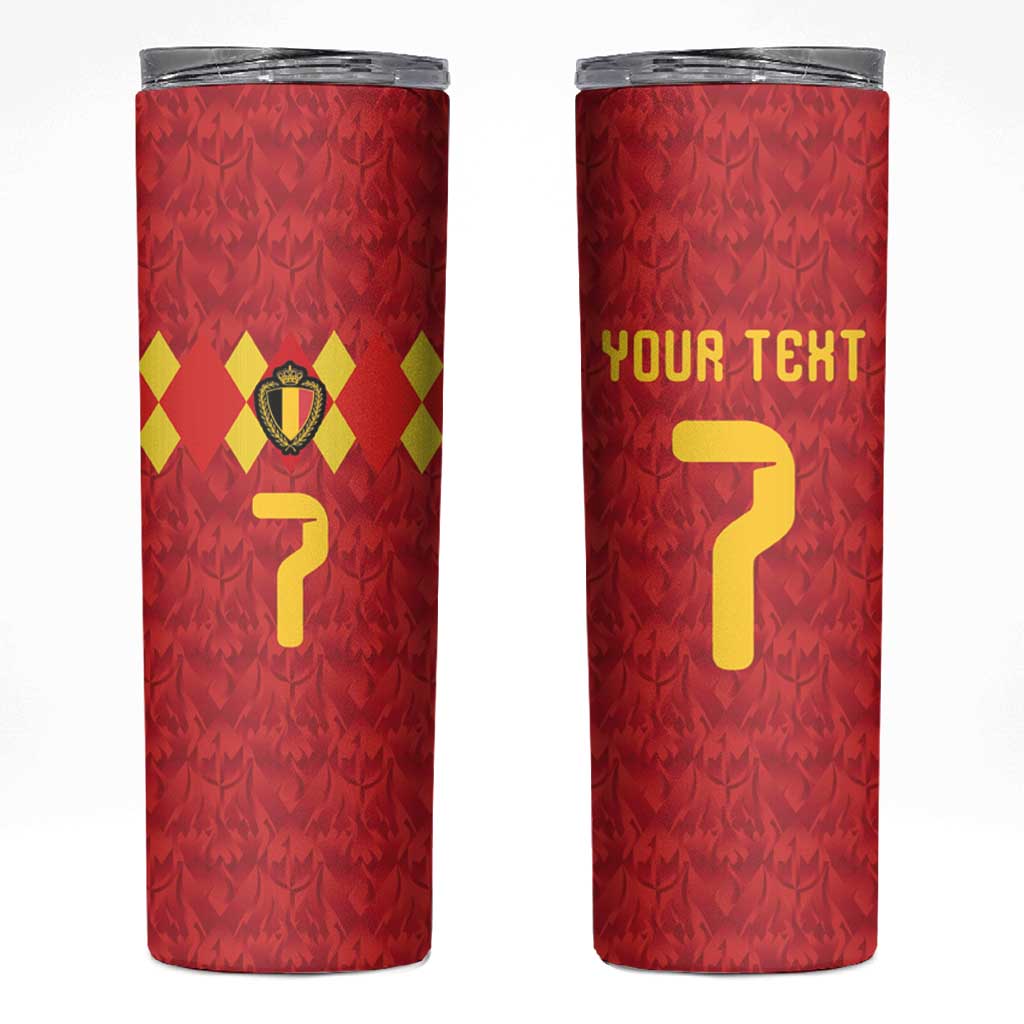 Custom Belgium Football Skinny Tumbler Fiery Devil Motif