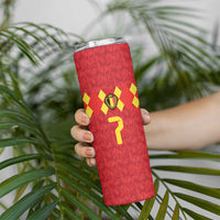 Custom Belgium Football Skinny Tumbler Fiery Devil Motif