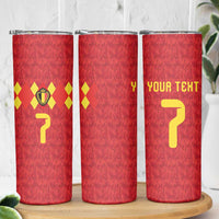 Custom Belgium Football Skinny Tumbler Fiery Devil Motif