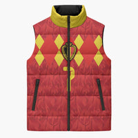 Custom Belgium Football Sleeveless Puffer Jacket Fiery Devil Motif