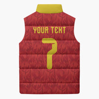 Custom Belgium Football Sleeveless Puffer Jacket Fiery Devil Motif
