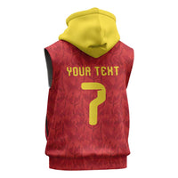 Custom Belgium Football Sleeveless Zip Hoodie Fiery Devil Motif