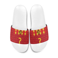 Custom Belgium Football Slide Sandals Fiery Devil Motif