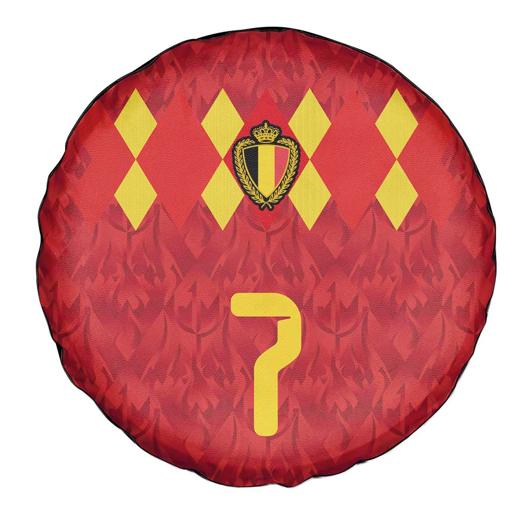 Custom Belgium Football Spare Tire Cover Fiery Devil Motif