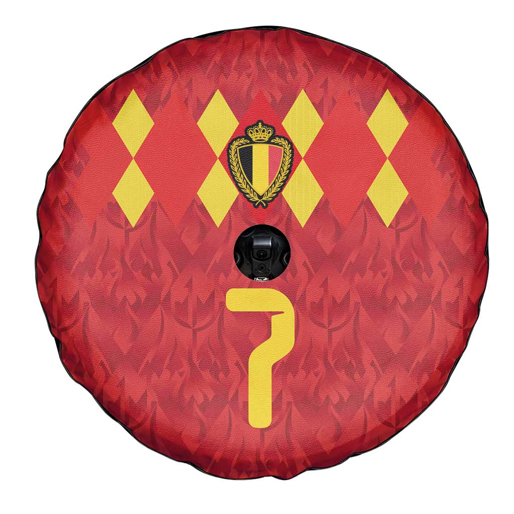 Custom Belgium Football Spare Tire Cover Fiery Devil Motif