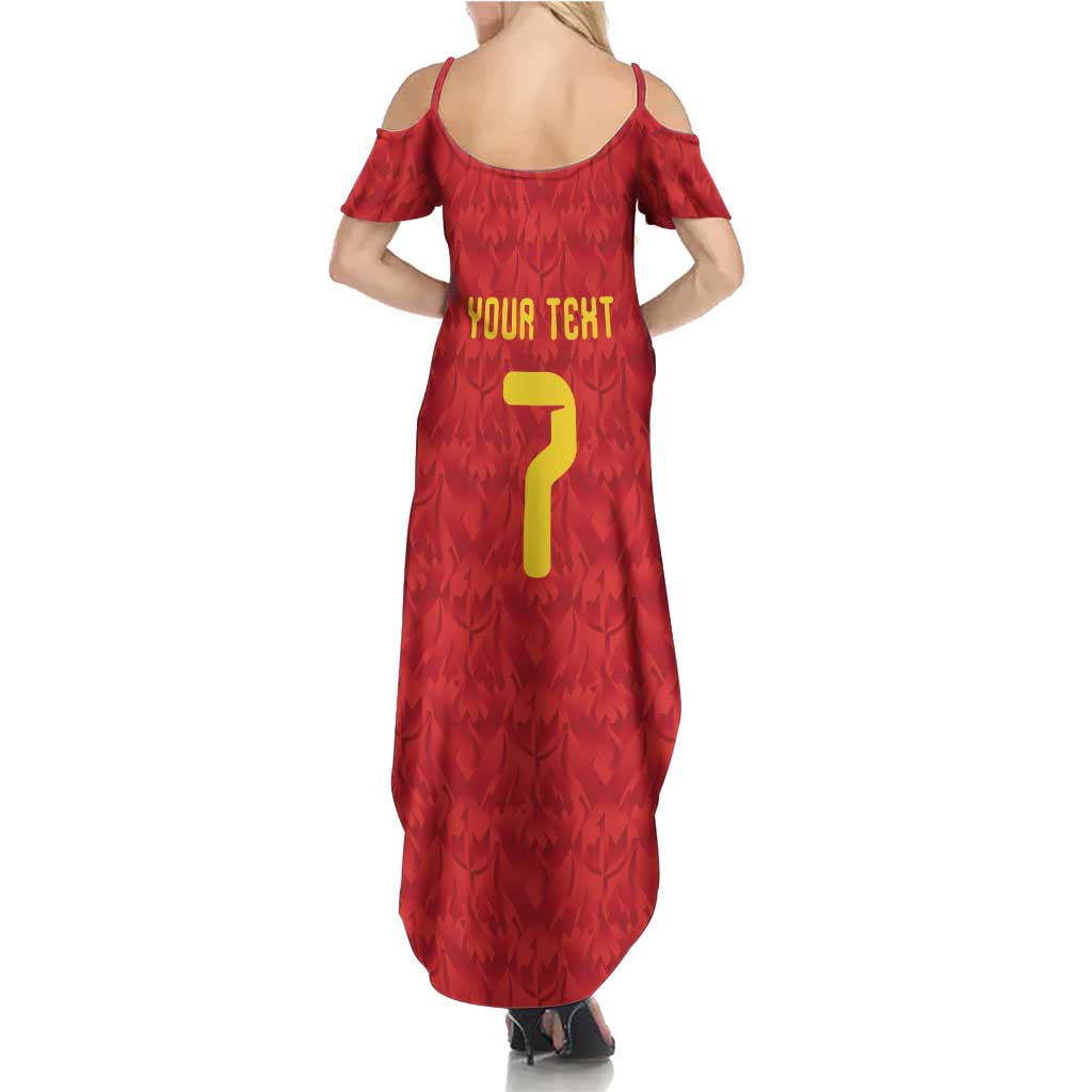 Custom Belgium Football Summer Maxi Dress Fiery Devil Motif