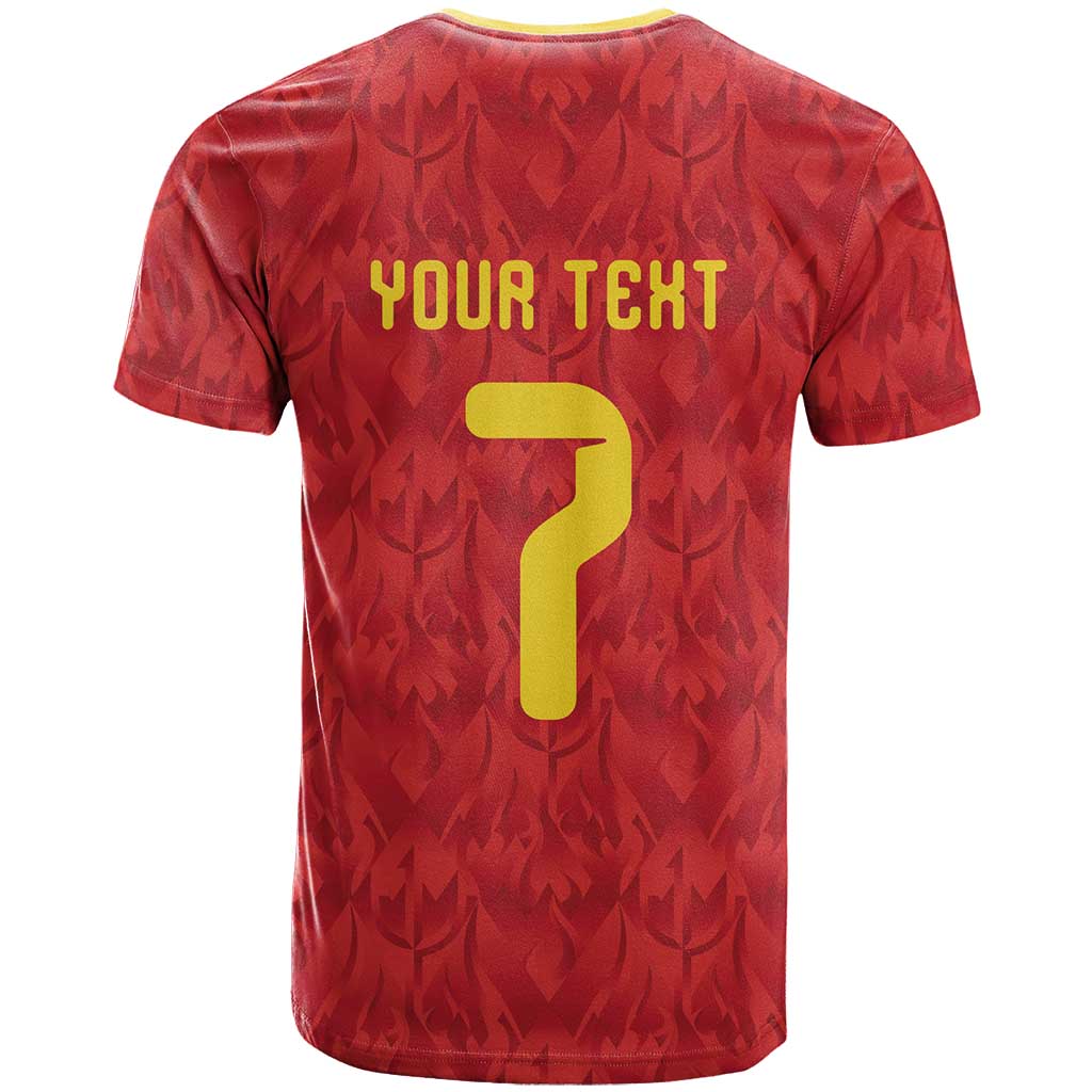 Custom Belgium Football T Shirt Fiery Devil Motif