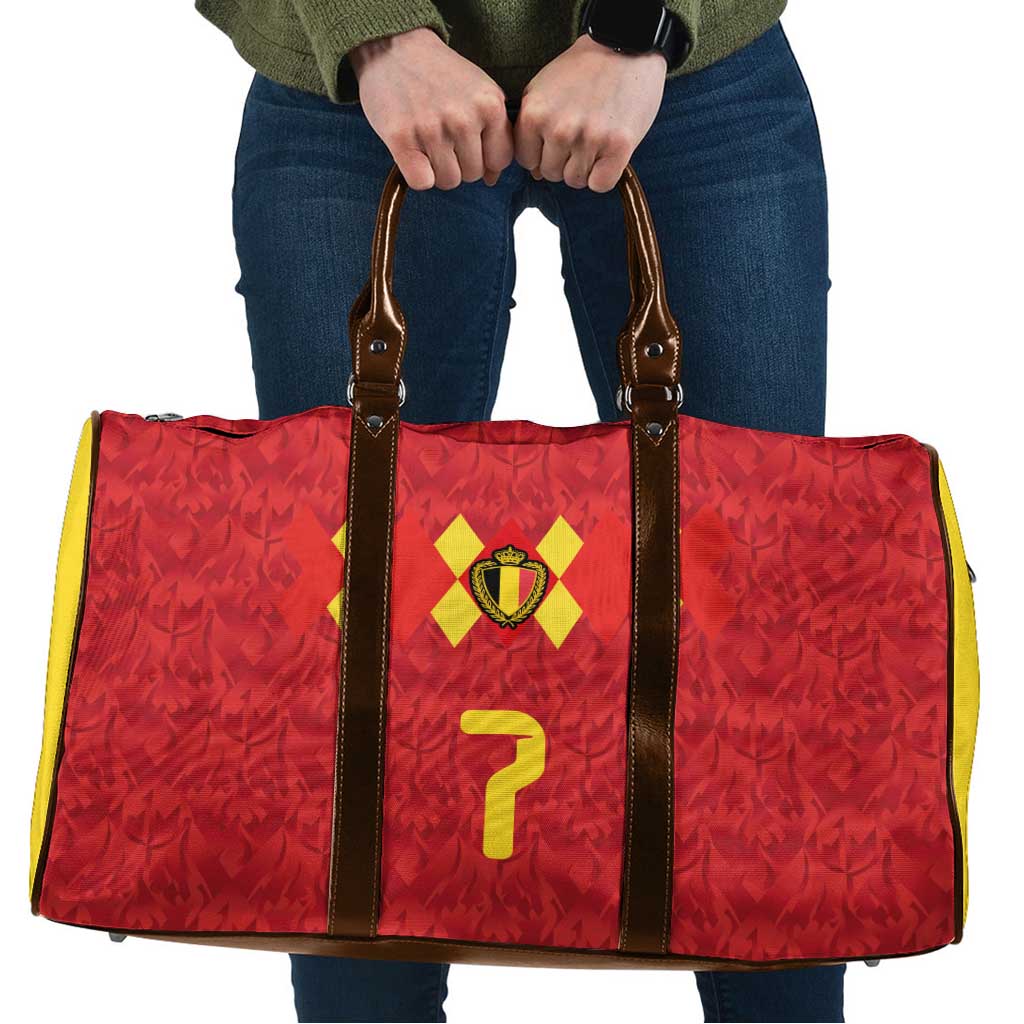 Custom Belgium Football Travel Bag Fiery Devil Motif