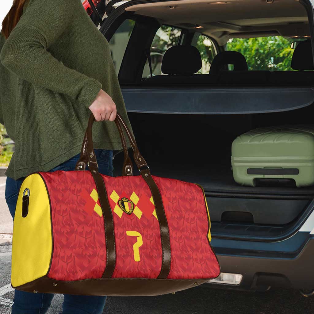 Custom Belgium Football Travel Bag Fiery Devil Motif