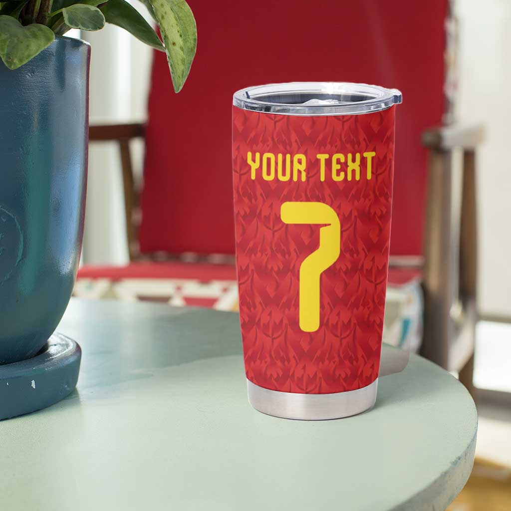 Custom Belgium Football Tumbler Cup Fiery Devil Motif