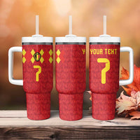 Custom Belgium Football Tumbler With Handle Fiery Devil Motif