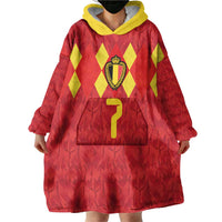 Custom Belgium Football Wearable Blanket Hoodie Fiery Devil Motif