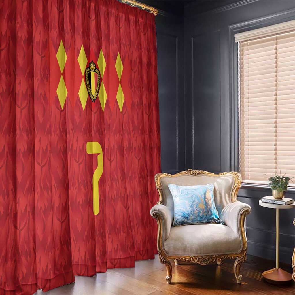 Custom Belgium Football Window Curtain Fiery Devil Motif