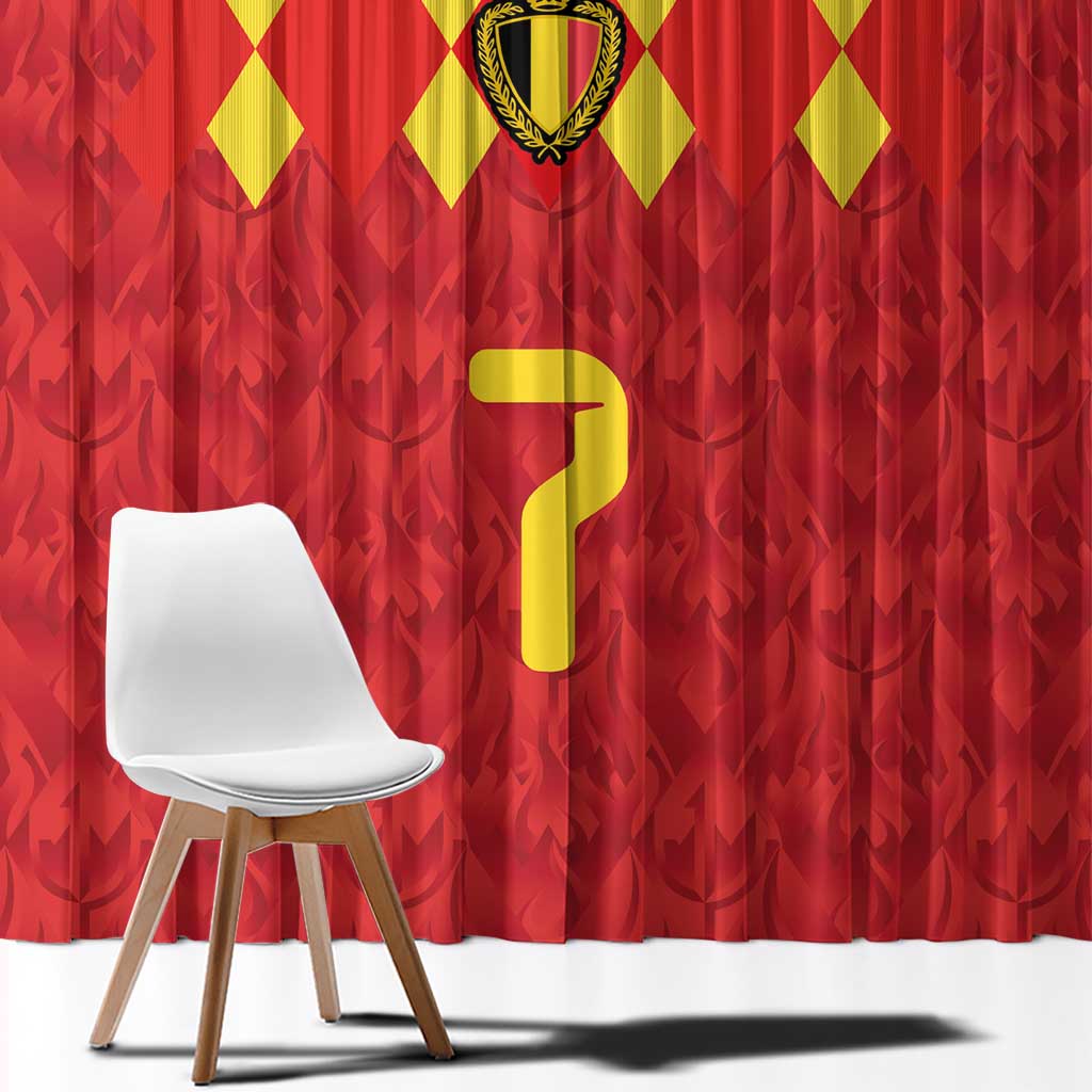 Custom Belgium Football Window Curtain Fiery Devil Motif