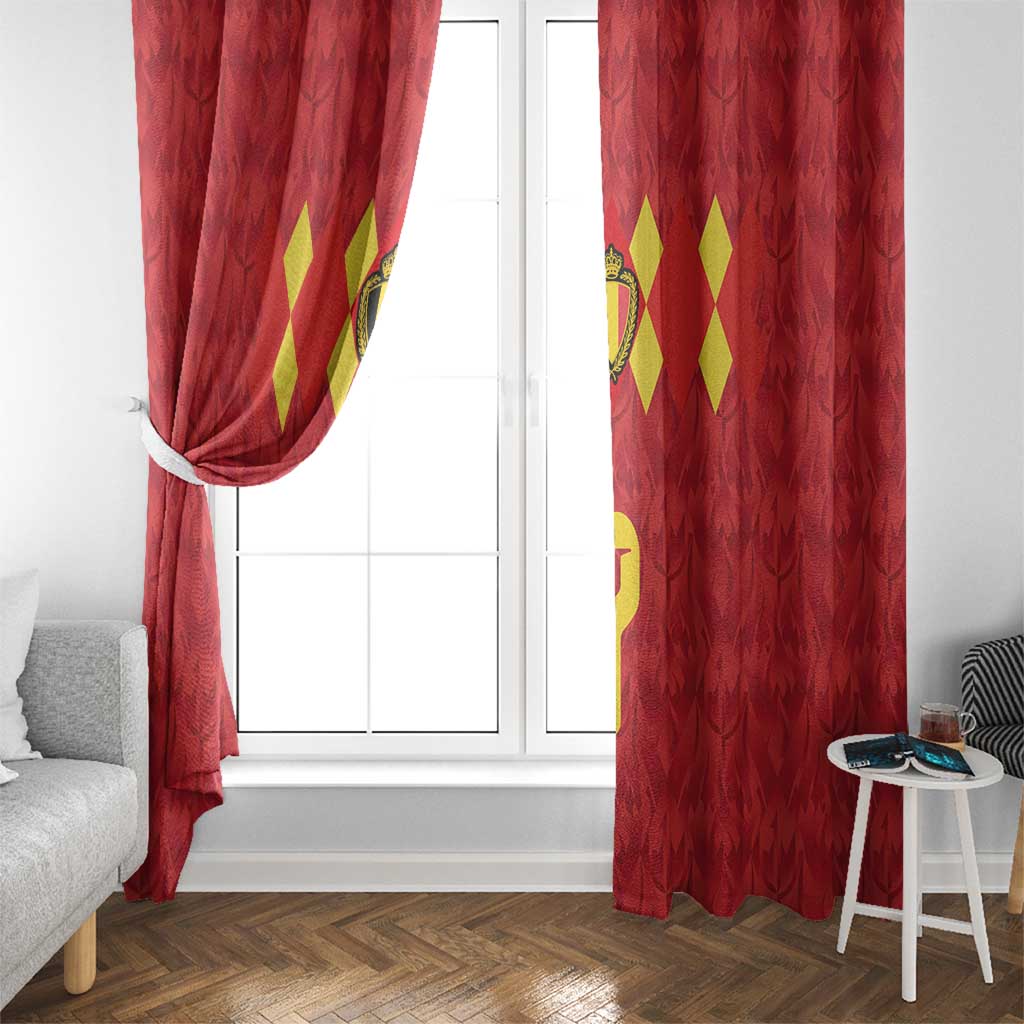 Custom Belgium Football Window Curtain Fiery Devil Motif