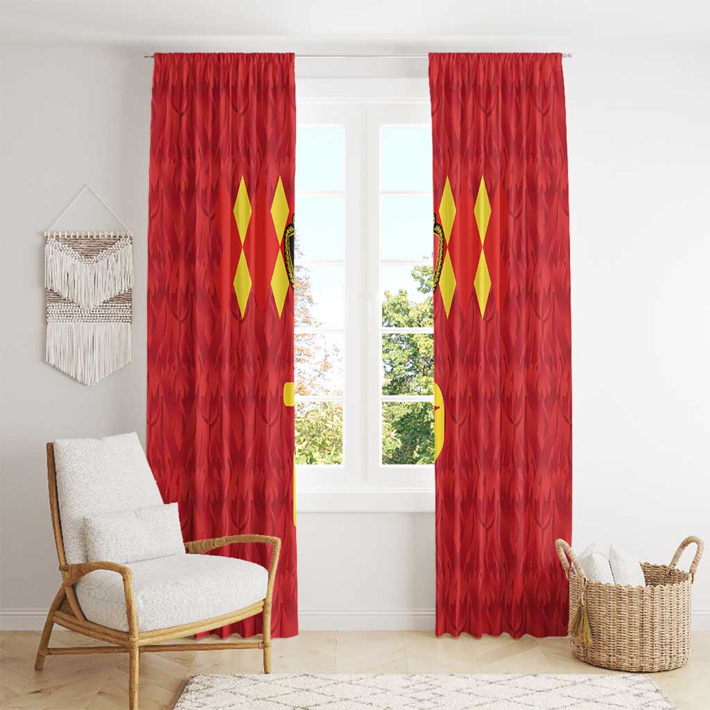 Custom Belgium Football Window Curtain Fiery Devil Motif