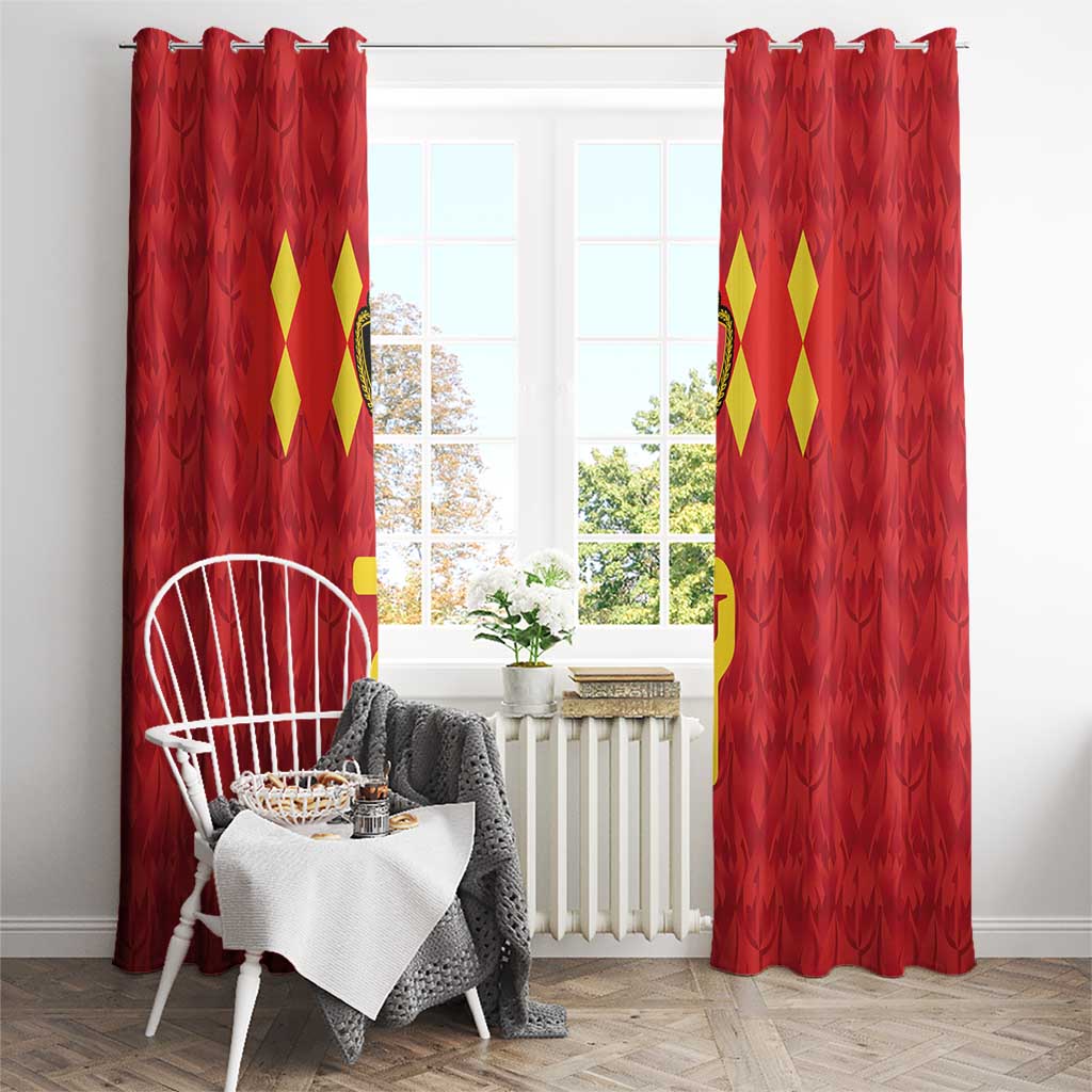 Custom Belgium Football Window Curtain Fiery Devil Motif