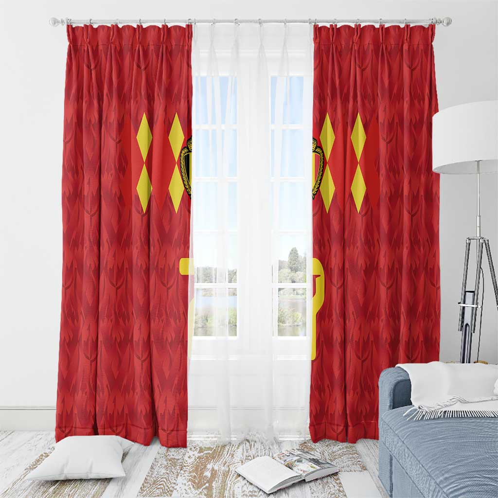 Custom Belgium Football Window Curtain Fiery Devil Motif