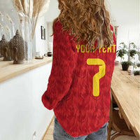 Custom Belgium Football Women Casual Shirt Fiery Devil Motif