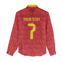 Custom Belgium Football Women Casual Shirt Fiery Devil Motif