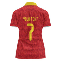Custom Belgium Football Women Polo Shirt Fiery Devil Motif