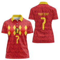 Custom Belgium Football Women Polo Shirt Fiery Devil Motif