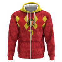 Custom Belgium Football Zip Hoodie Fiery Devil Motif