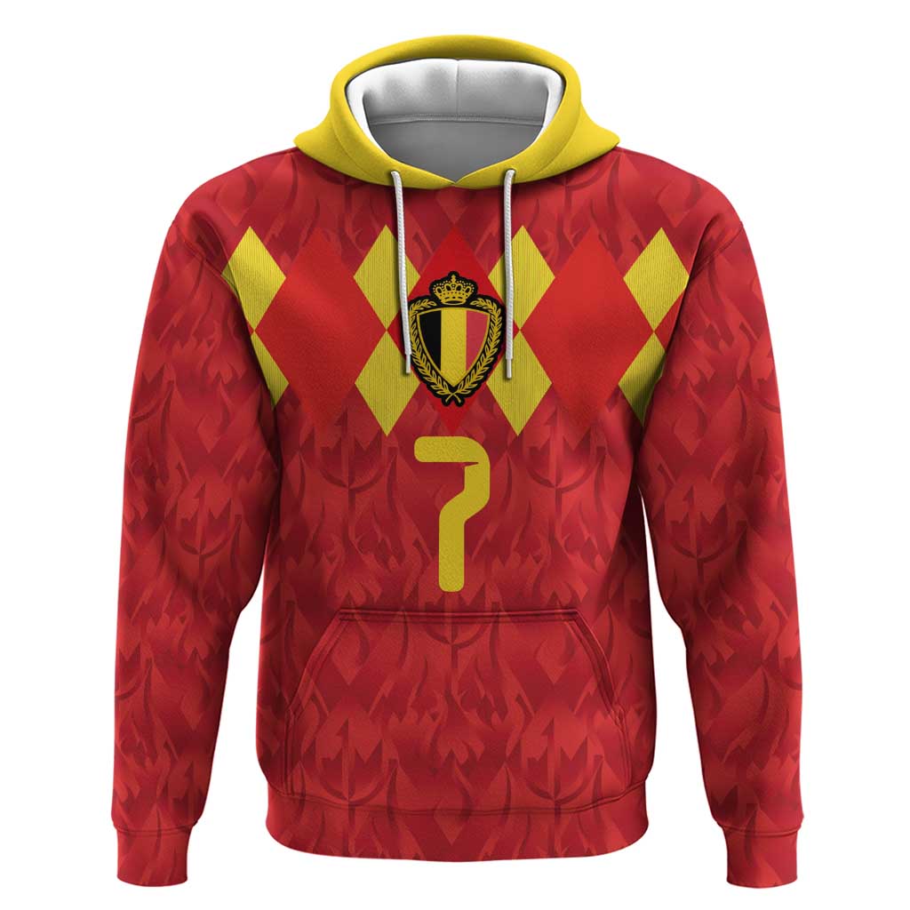 Custom Belgium Football Zip Hoodie Fiery Devil Motif