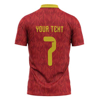 Custom Belgium Football Zipper Polo Shirt Fiery Devil Motif