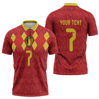 Custom Belgium Football Zipper Polo Shirt Fiery Devil Motif