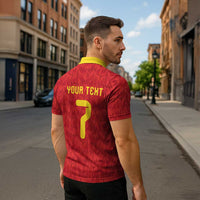 Custom Belgium Football Zipper Polo Shirt Fiery Devil Motif