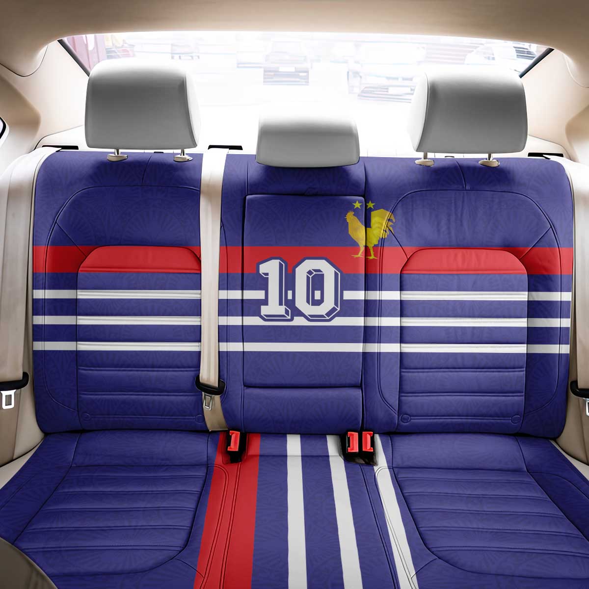 Custom French Football Back Car Seat Cover France 98 Retro Style