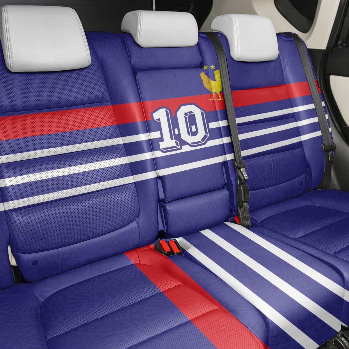 Custom French Football Back Car Seat Cover France 98 Retro Style