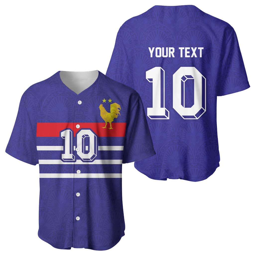 Custom French Football Baseball Jersey France 98 Retro Style