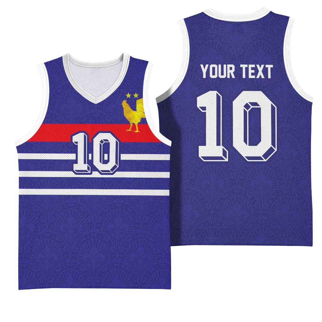 Custom French Football Basketball Jersey France 98 Retro Style