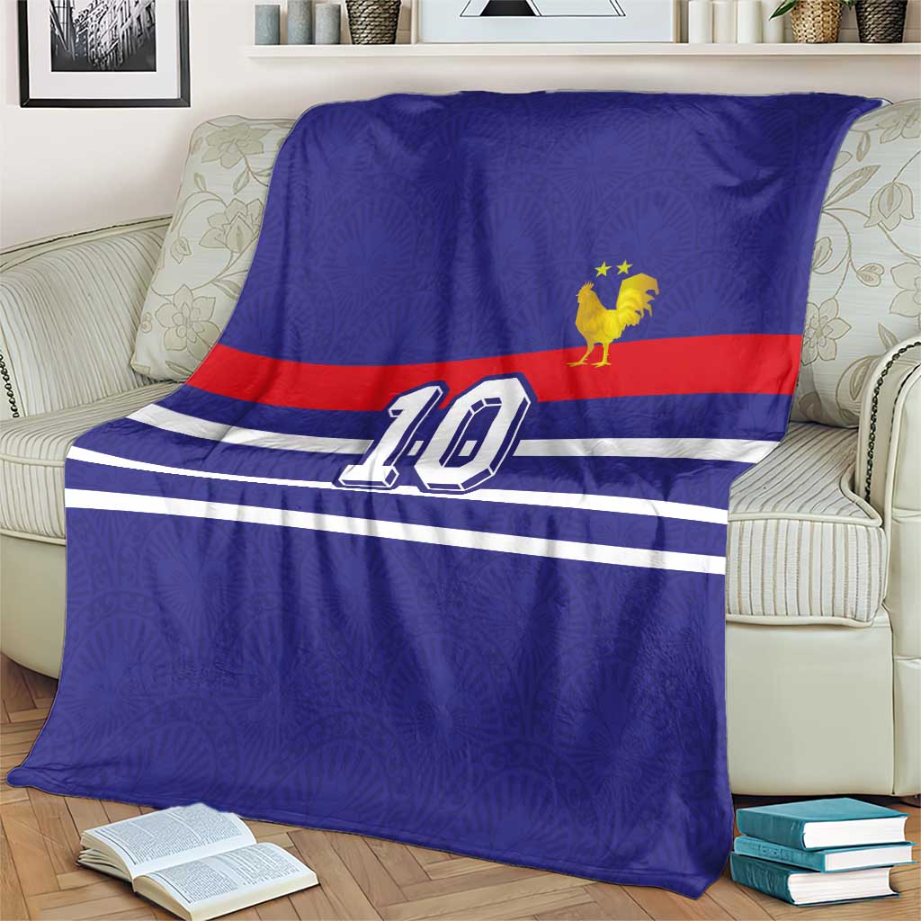 Custom French Football Blanket France 98 Retro Style