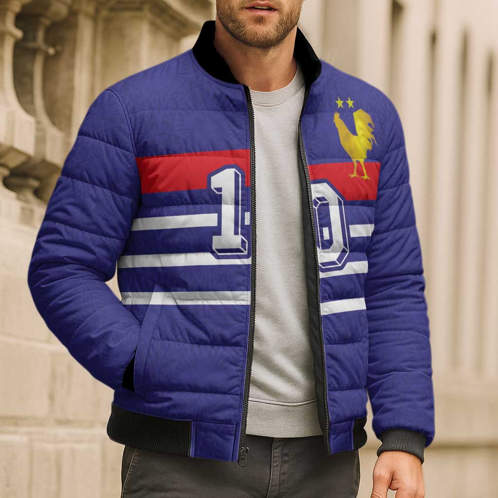 Custom French Football Bomber Puffer Jacket France 98 Retro Style