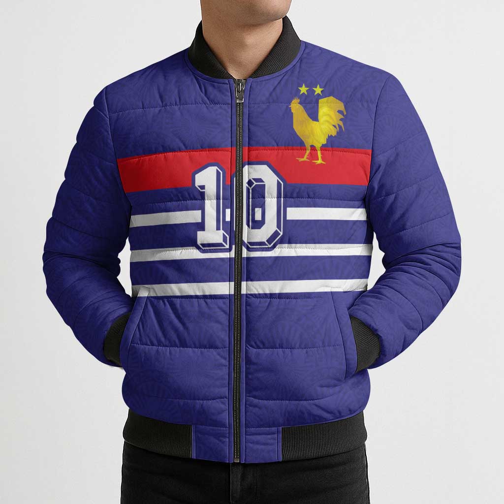 Custom French Football Bomber Puffer Jacket France 98 Retro Style