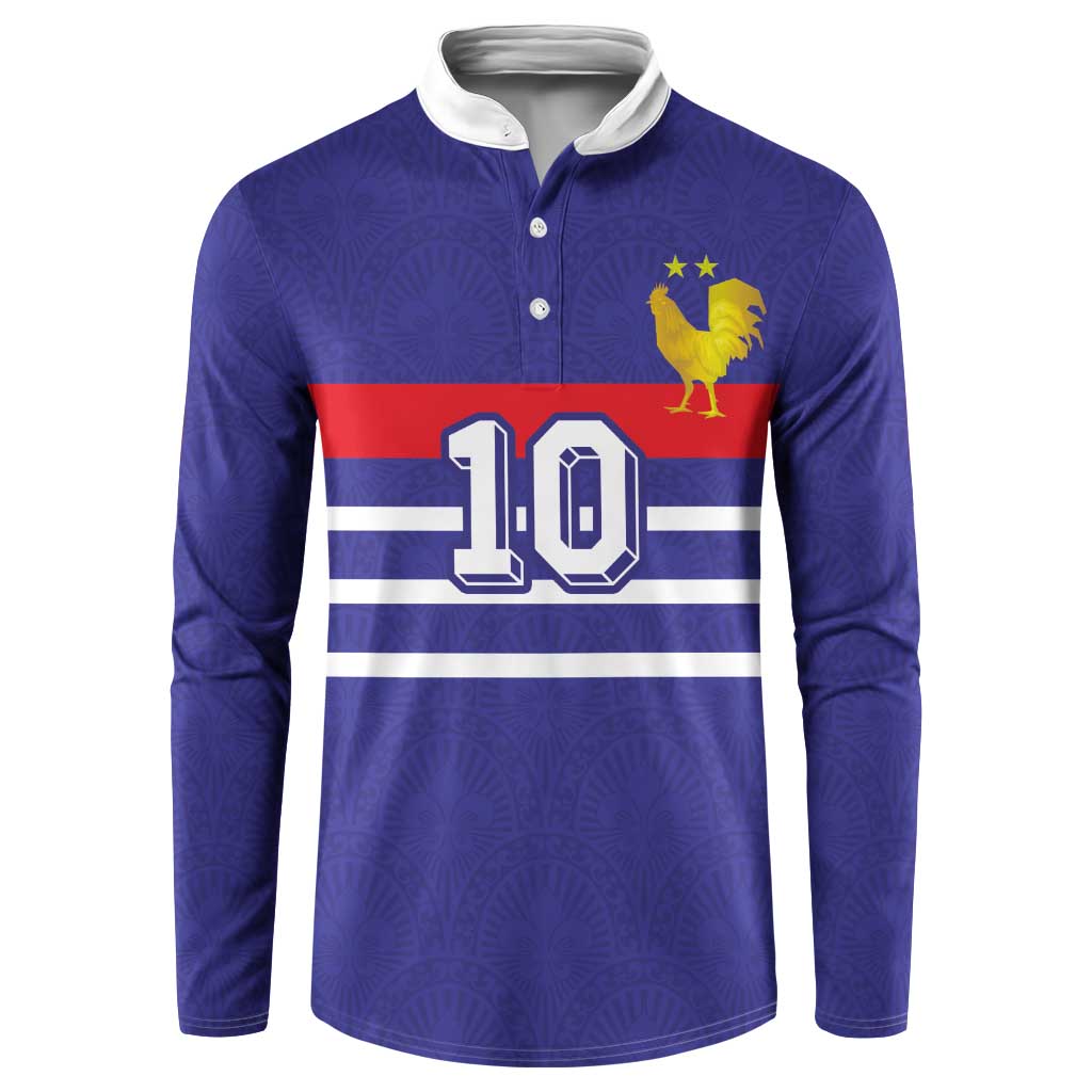 Custom French Football Button Sweatshirt France 98 Retro Style