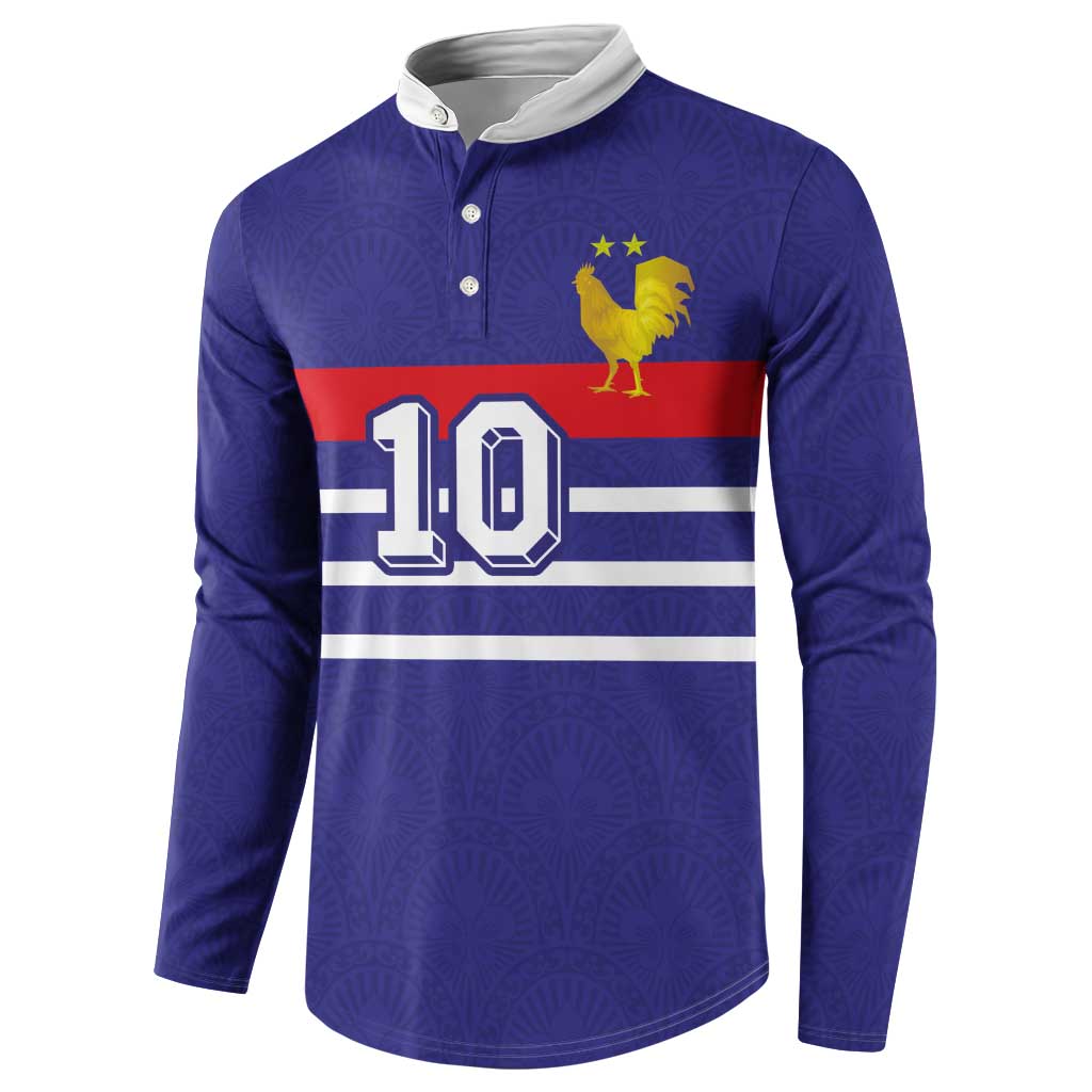 Custom French Football Button Sweatshirt France 98 Retro Style