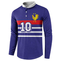 Custom French Football Button Sweatshirt France 98 Retro Style
