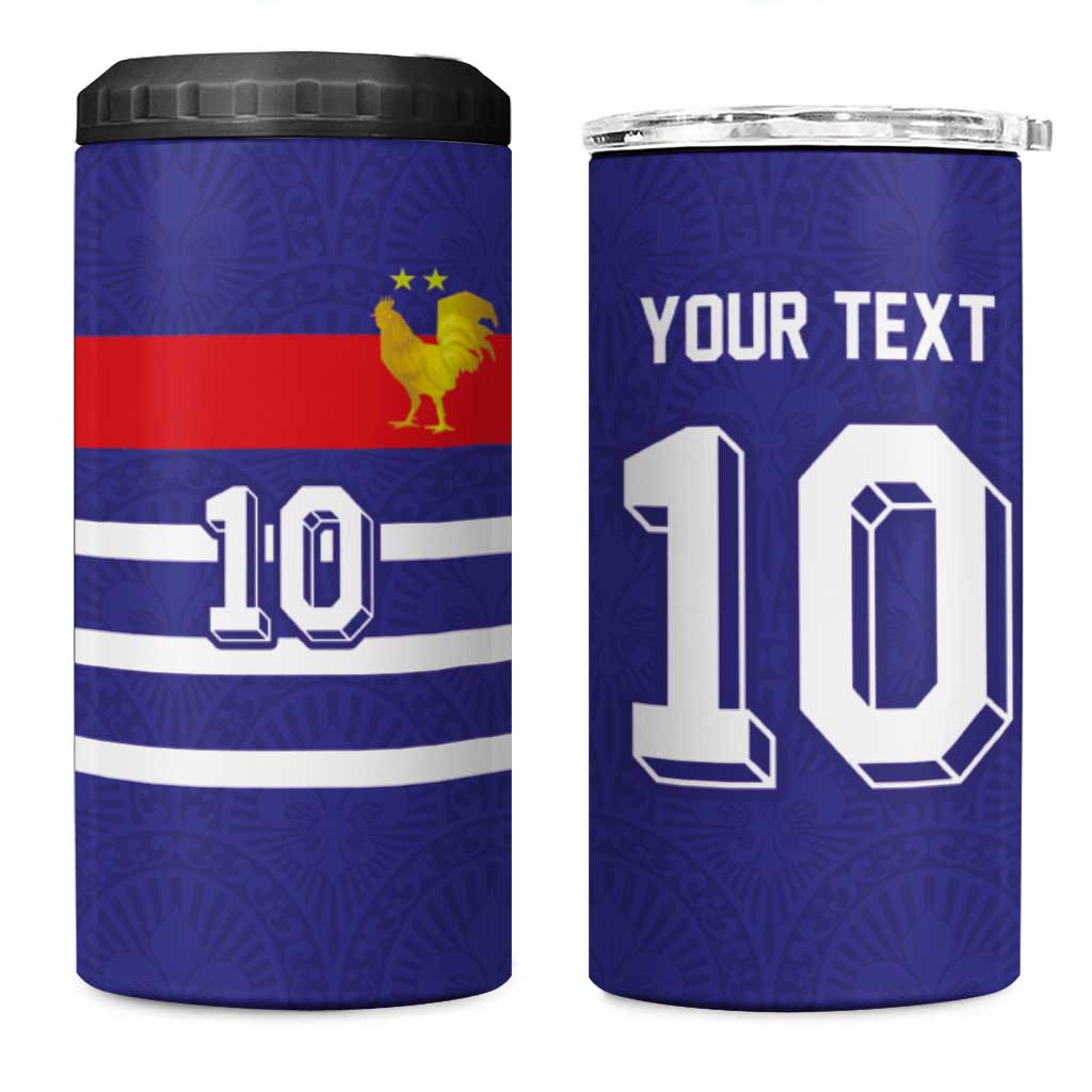 Custom French Football 4 in 1 Can Cooler Tumbler France 98 Retro Style