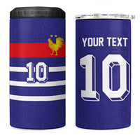 Custom French Football 4 in 1 Can Cooler Tumbler France 98 Retro Style
