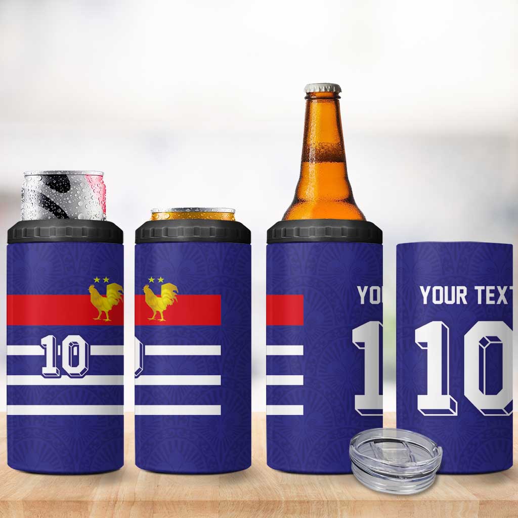 Custom French Football 4 in 1 Can Cooler Tumbler France 98 Retro Style