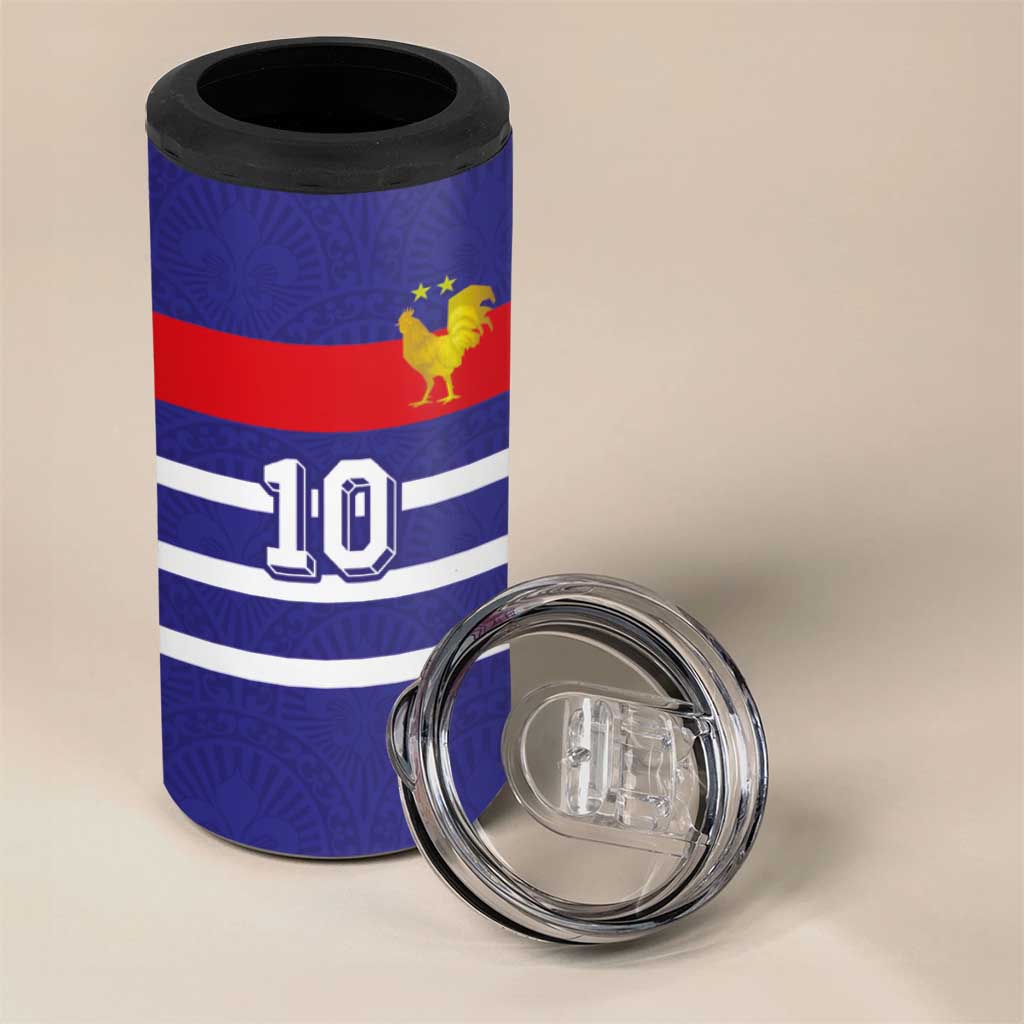 Custom French Football 4 in 1 Can Cooler Tumbler France 98 Retro Style